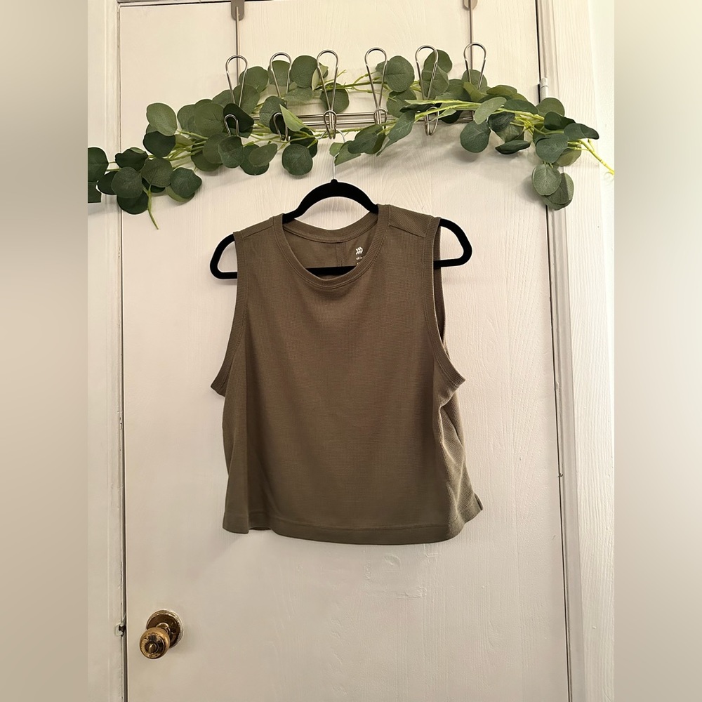 All In Motion Olive Green Waffle Knit Tank